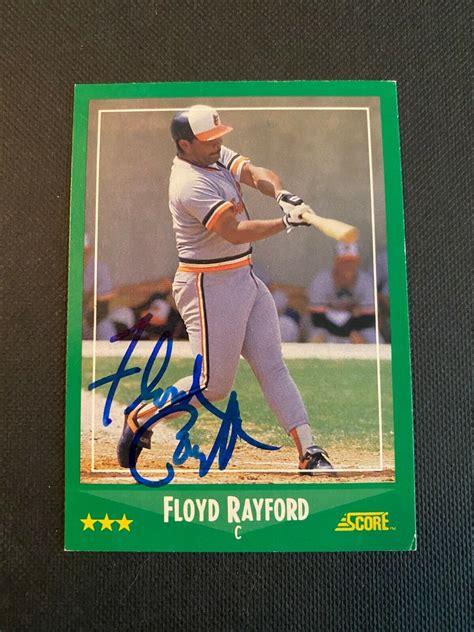 Floyd Rayford Signed 1988 Score Card Auto Baltimore Orioles Autograph