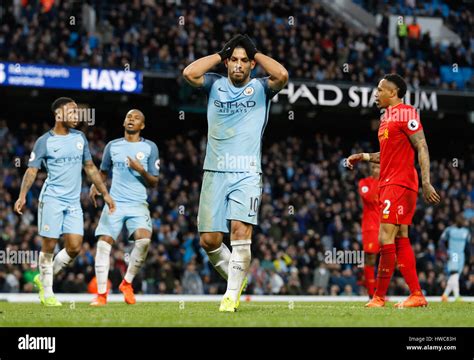 Manchester City S Sergio Aguero Second Right Reacts After Missinga