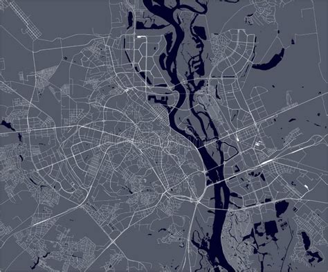 Map of the City of Kiev, Ukraine Stock Illustration - Illustration of ...