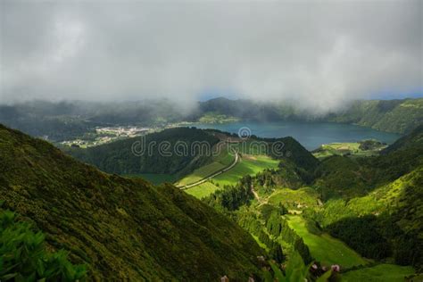 Lakes in Sete Cidades Volcanic Craters on San Miguel Island - Azores ...