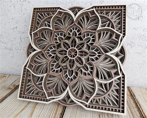 Layered Laser Cut Mandala Laser Cut Mandala Dxf Multilayer Etsy