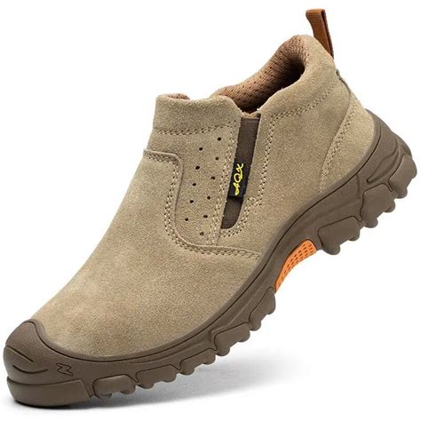 58g Mens Fashion Steel Toe Caps Working Safety Shoes Slip On Cow Suede