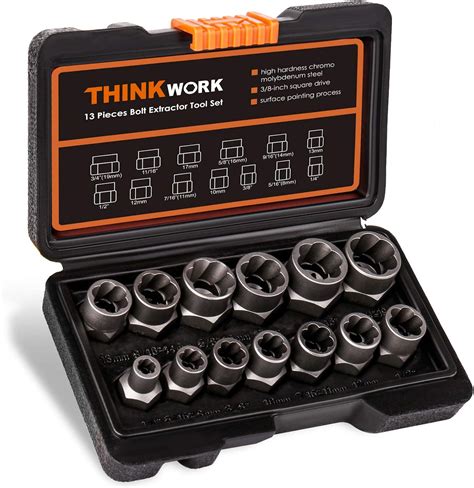 thinkwork  impact bolt extractor set  nut removal tool stripped