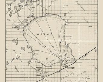 Mille Lacs D Bathymetric Lake Map Svg Digital Design For Etsy