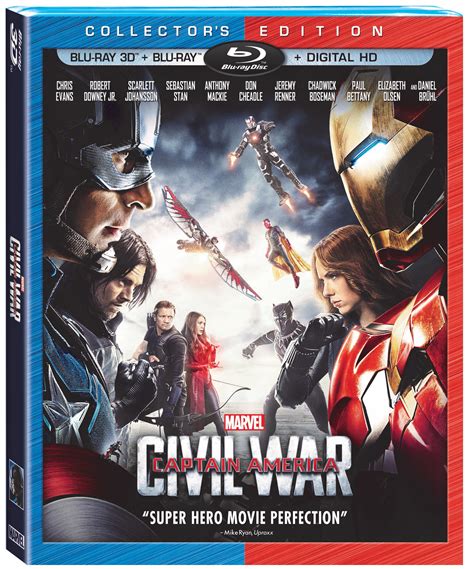 Captain America Civil War Blu Ray 3D Blu Ray DVD And Digital Release