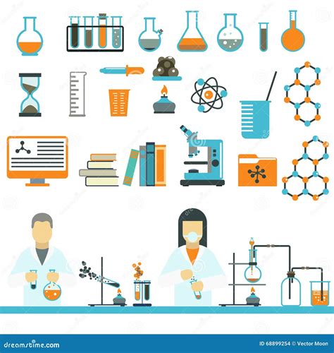 Símbolos Ciencia Del Laboratorio Y Vector De Los Iconos De La Química