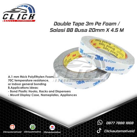 Jual Double Tape 3m Pe Foam Solasi Bb Busa 20mm X 45 M Shopee