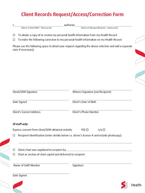 Fillable Online Client Access And Correction Form Client Access And