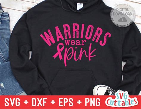 Warriors Wear Pink Svg Breast Cancer Awareness Svg Dxf Etsy