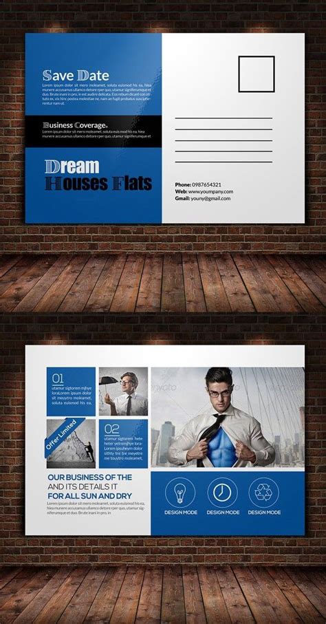 Business Postcard Template | Business postcards, Postcard design ...