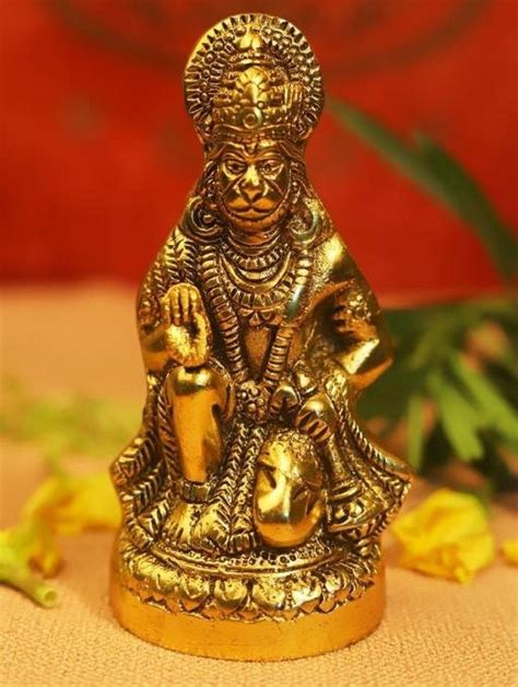 Golden Gold Plated Brass Hanuman Ji Statue For Temple At Rs 700 In