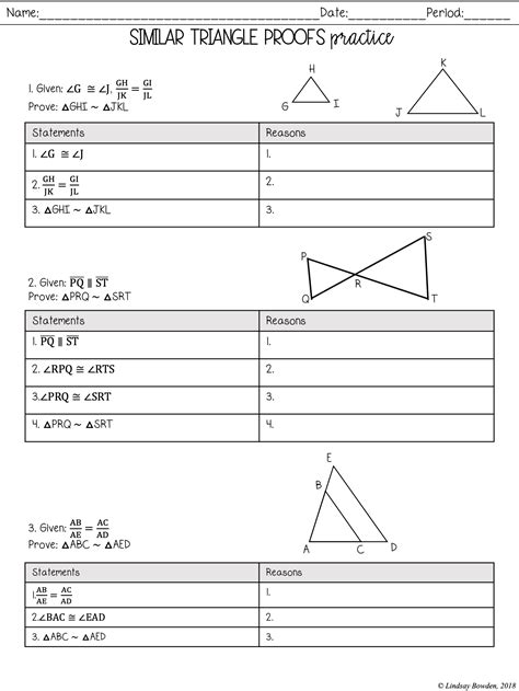 Proving Triangles Similar Worksheet Printable Computer Tools