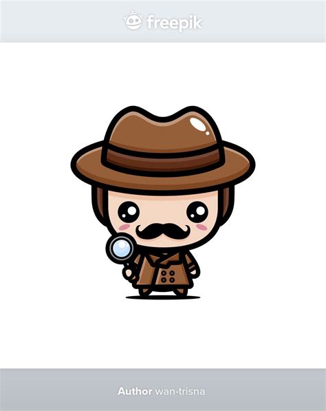 cute detective design premium vector drawing  kids detective