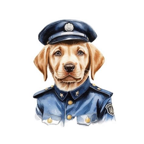 Premium AI Image | There is a drawing of a dog in a police uniform ...