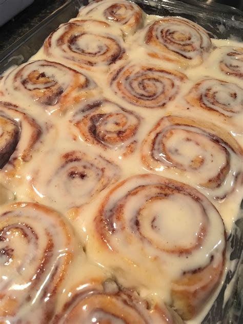 My Very First Try At Homemade Cinnamon Rolls With Cream Cheese Frosting R Baking