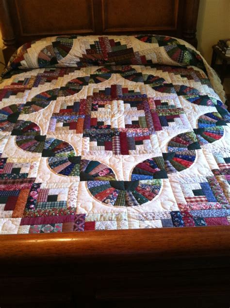 Lancaster County Amish Handmade King Fan Log Cabin Quilt 363 Log Cabin Quilt Pattern Amish