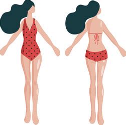 Female Body Front And Back Views Of Nude Vector Image