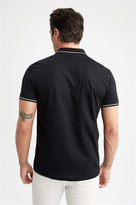 Black Man Modern Fit Polo Neck Short Sleeve T-Shirt 2700498 | DeFacto