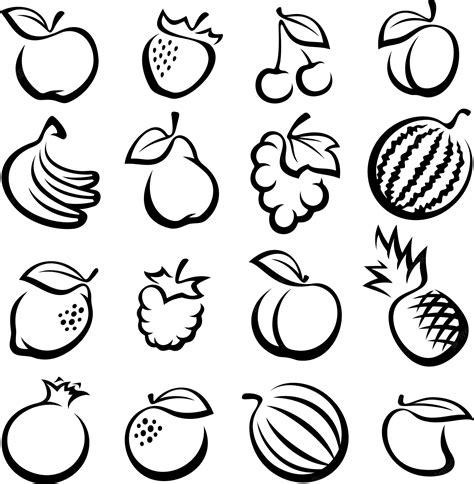 Colección De Frutas Conjunto Ilustración Vectorial Vector Premium