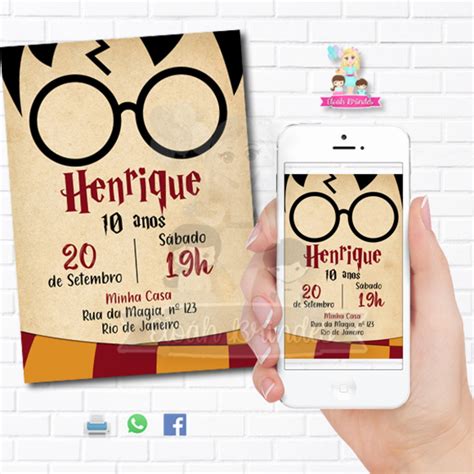 Convite Digital Harry Potter Elo Produtos Especiais