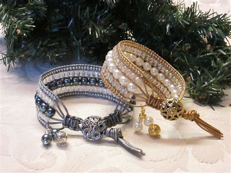 Silver Pearl And Golden Pearl 5 Row Wrap Bracelets ~ 35 Cad Each