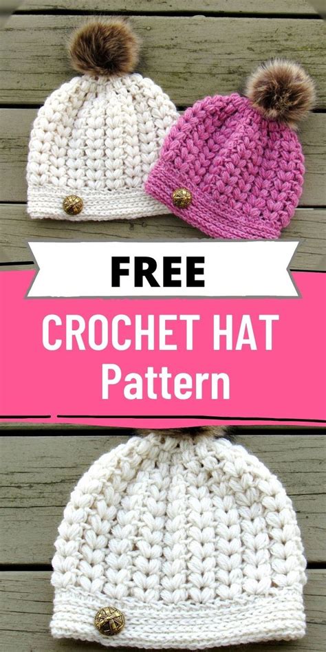 Easy Crochet Hat Pearl Beanie Crochet Hats Crochet Hats Free