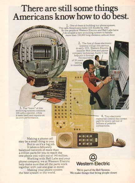 western electric bell system  ad bell labs switching systems