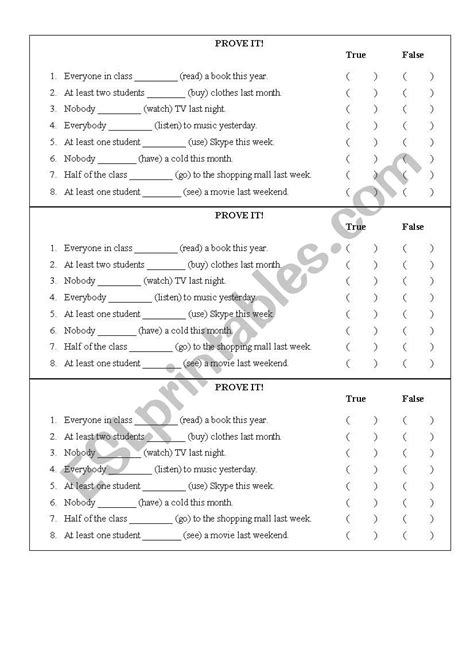 Past Simple Prove It Esl Worksheet By Danidias