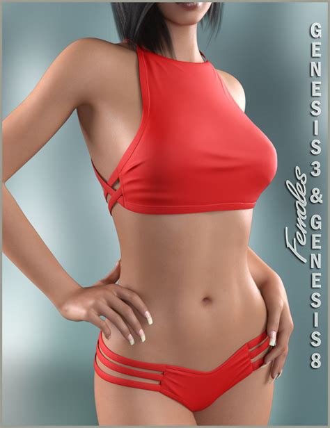 High Neck Bikini For Genesis And Genesis Female S Topgfx Daz D