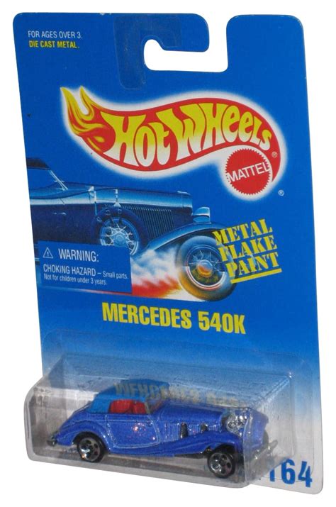 Hot Wheels Mercedes 540K Metal Flake Paint 1990 Purple Toy Car 164 5 Hole Rims Walmart