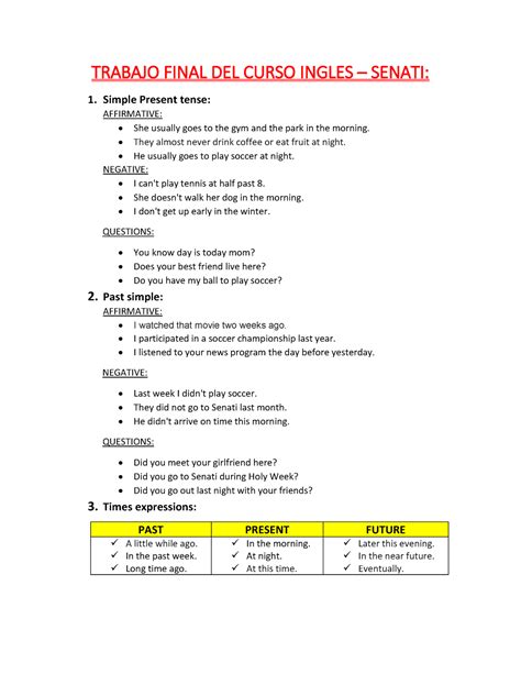 Trabajo Final DEL Curso Ingles TRABAJO FINAL DEL CURSO INGLES