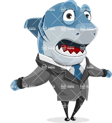 Shark Businessman Cartoon Vector Character Set Stunned Graphicmama