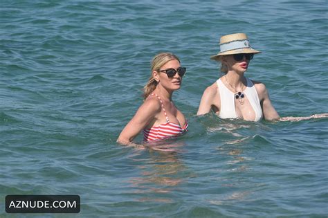 Hofit Golan Sexy In A Red And White Striped Bikini At The Beach In St Tropez France AZNude