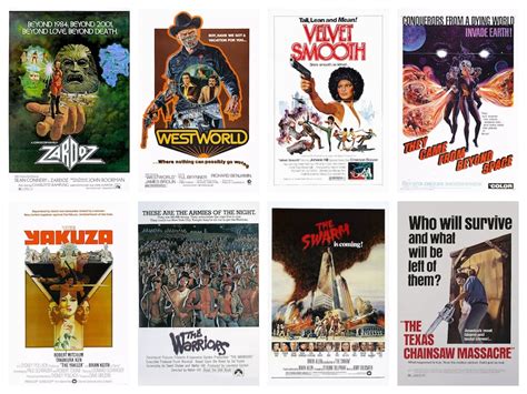 64 Vintage 70s Movie Posters Retro Classic Cinema Wall Art Bundle ...