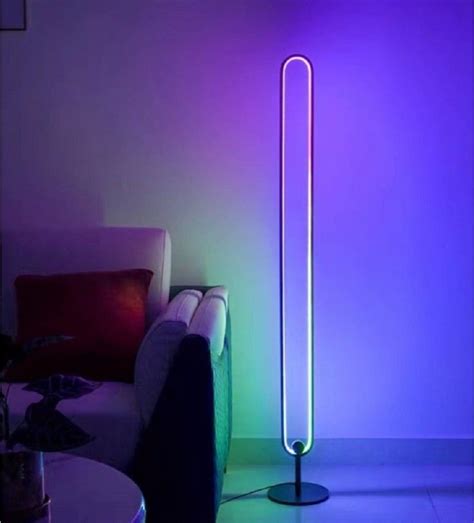 GadgetsON Curved Corner Duo LED RGB Floor Lamp, With Remote & App ...