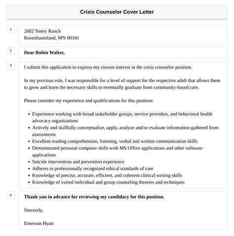 Crisis Counselor Cover Letter Velvet Jobs