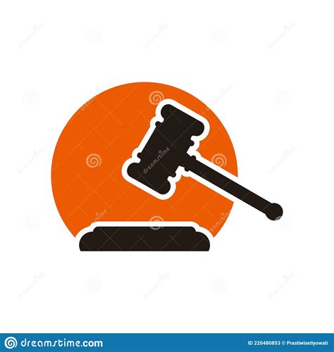 Court Judge Hammer Vector Logo Icon Stock Vector Illustration Of