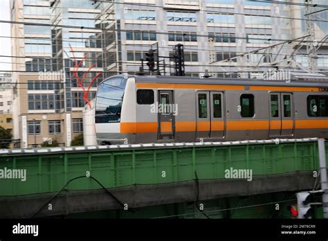 Tokyo Japan 6th Jan 2023 A Chuo Line Rapid Train At Jr Sudiobashi