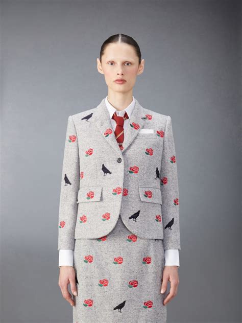 Wool Rose And Raven Slim Fit Sport Coat Thom Browne