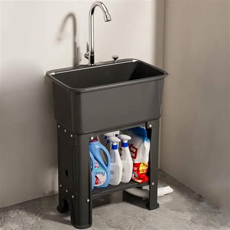 slop sink utility sink  faucet spacious gray utility sink