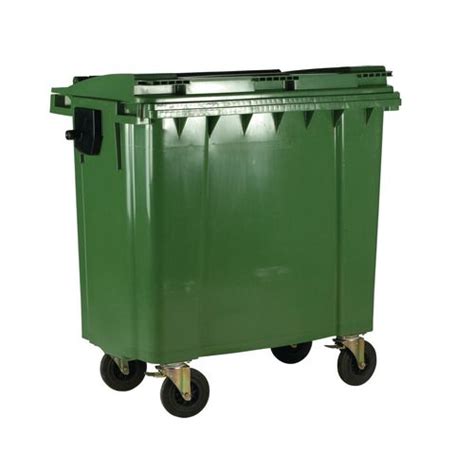 4 Wheel Wheelie Bin With Lid 1100l Green Hunt Office Ireland