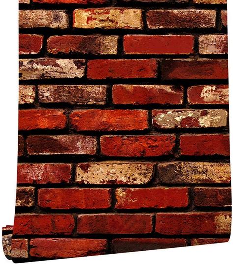 328ft Red Brick Wallpaper Peel And Stick Wallpaper Brick Self Adhesive