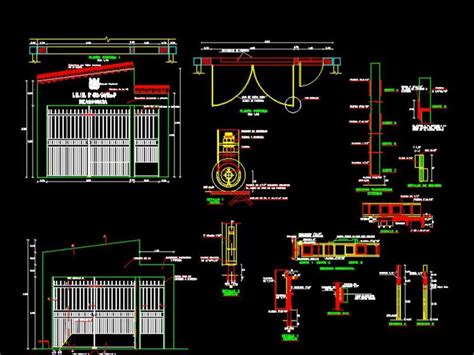 Puerta Metalica De Acero Galvanizado En DWG 270 33 KB Librería CAD