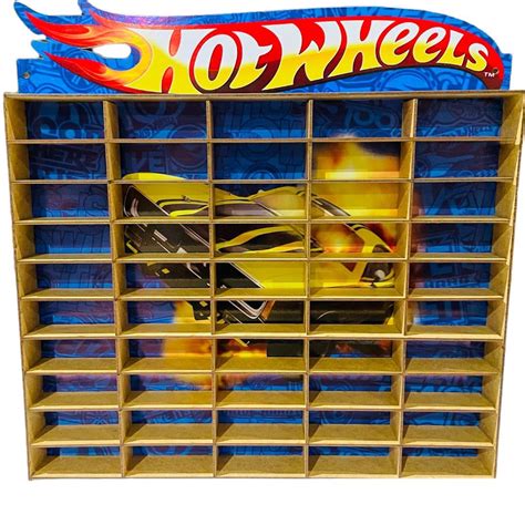 Estante Hot Wheels Para Carrinhos Mdf Adesivado Promo O Shopee Brasil