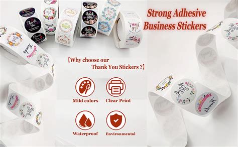 Amazon Thank You Stickers Rolls 2500 Pcs 1 Inch Floral Designs