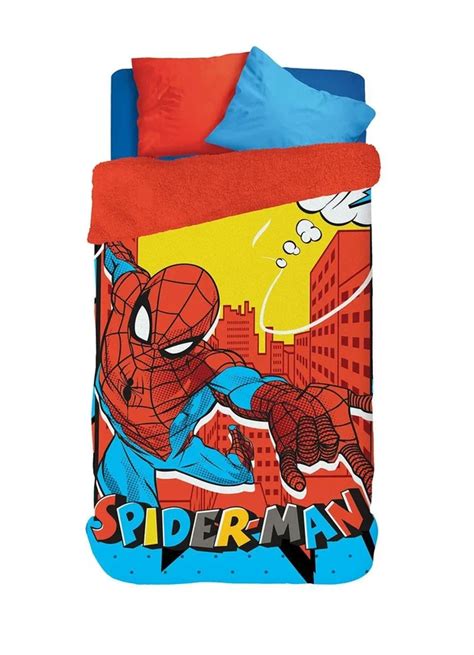 Edredom Dupla Face Spider Man Solteiro 1 Peça Lar Lazer