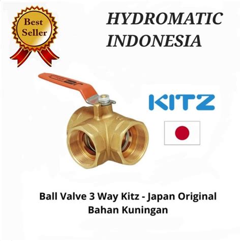 Jual Ball Valve Brass 3 Way Kitz Cabang Tiga Kuningan Kitz Original