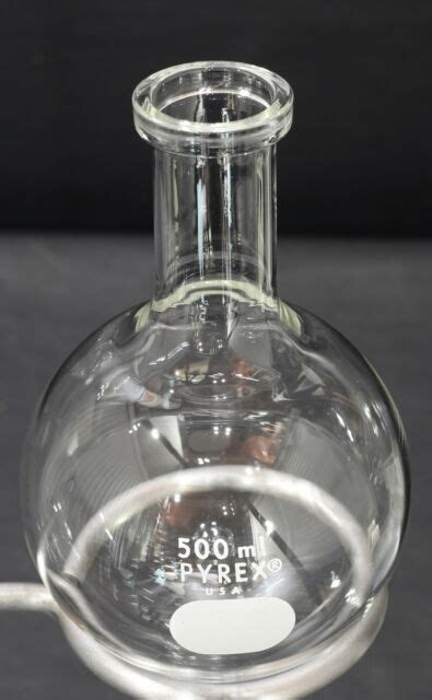 Pyrex 500 Ml Round Bottom Short Neck Glass Boiling Flask No 4260 Rb Srn 500ml Ebay