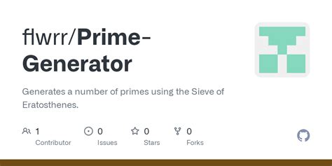 Github Flwrrprime Generator Generates A Number Of Primes Using The