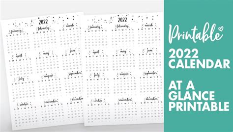 2022 Planning Calendar Printable